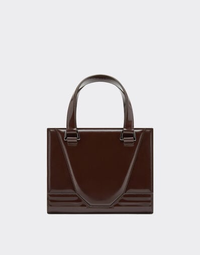 Ferrari Ferrari GT mini tote bag in glossy leather Espresso 49122f