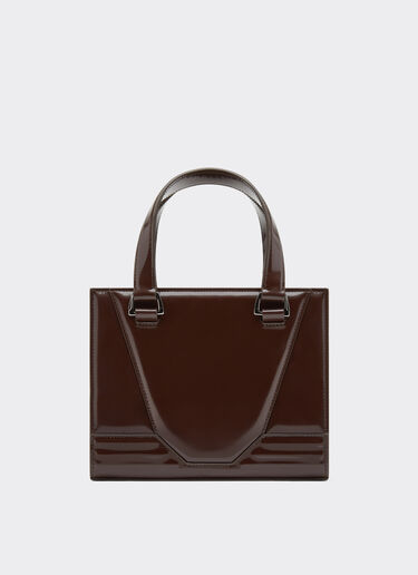 Ferrari GT mini tote bag in glossy leather Ferrari Ferrari GT mini tote bag in glossy leather Espresso 49122f