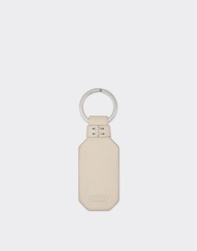 Ferrari Leather keychain with prancing horse Chalk 49222f