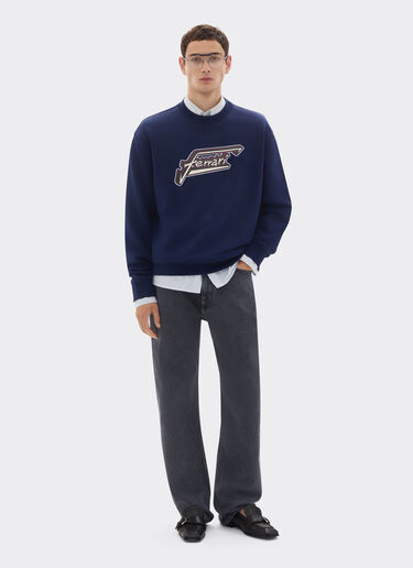 Ferrari 法拉利拼饰棉质卫衣 Ultramarine 50822f
