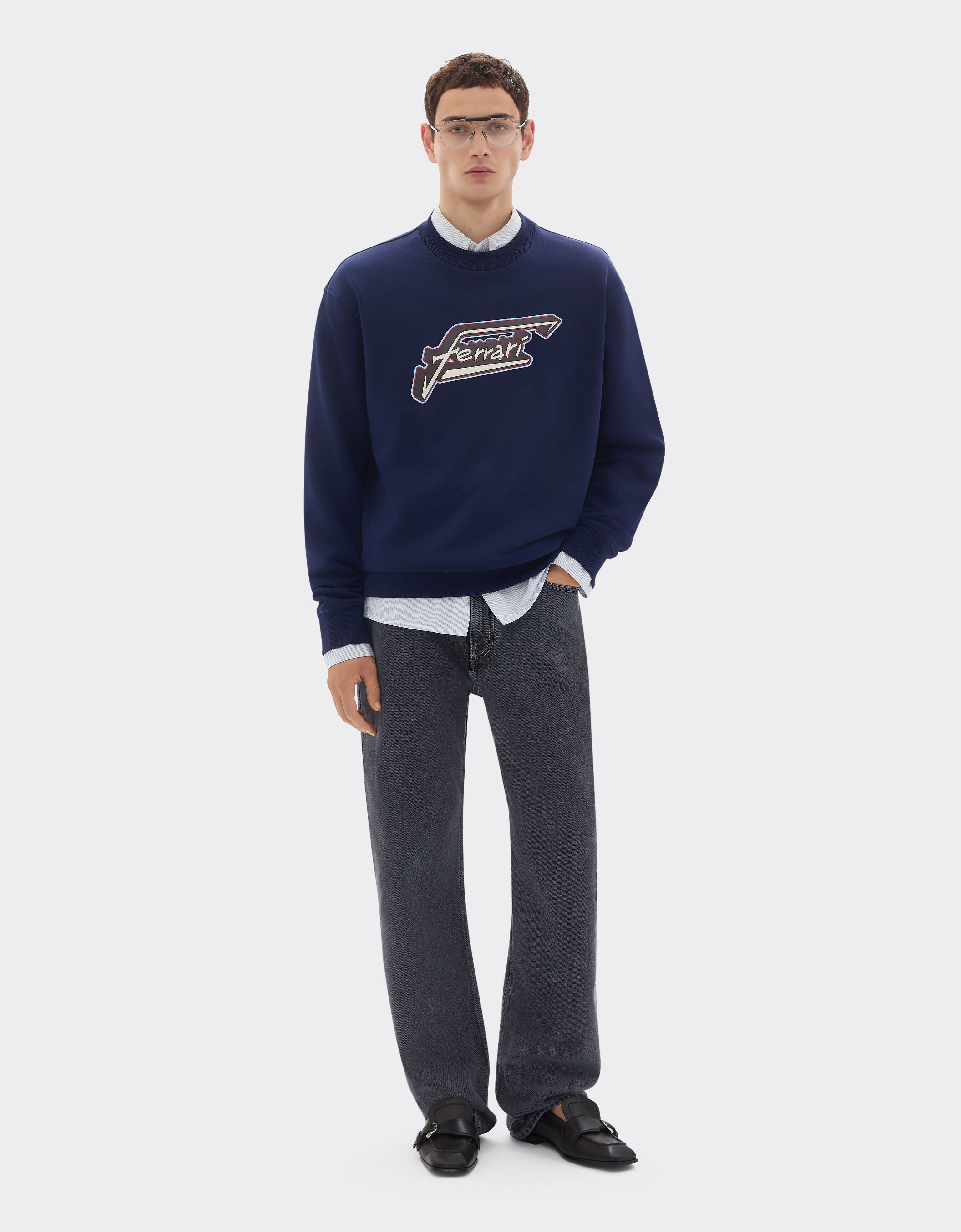 Ferrari 法拉利拼饰棉质卫衣 Ultramarine 50822f