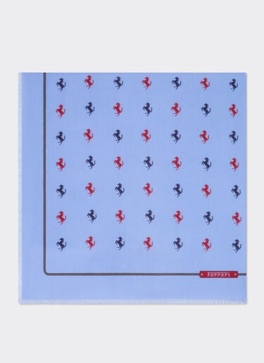 Ferrari 丝棉混纺斜纹方巾 Oxford Blue 50361f