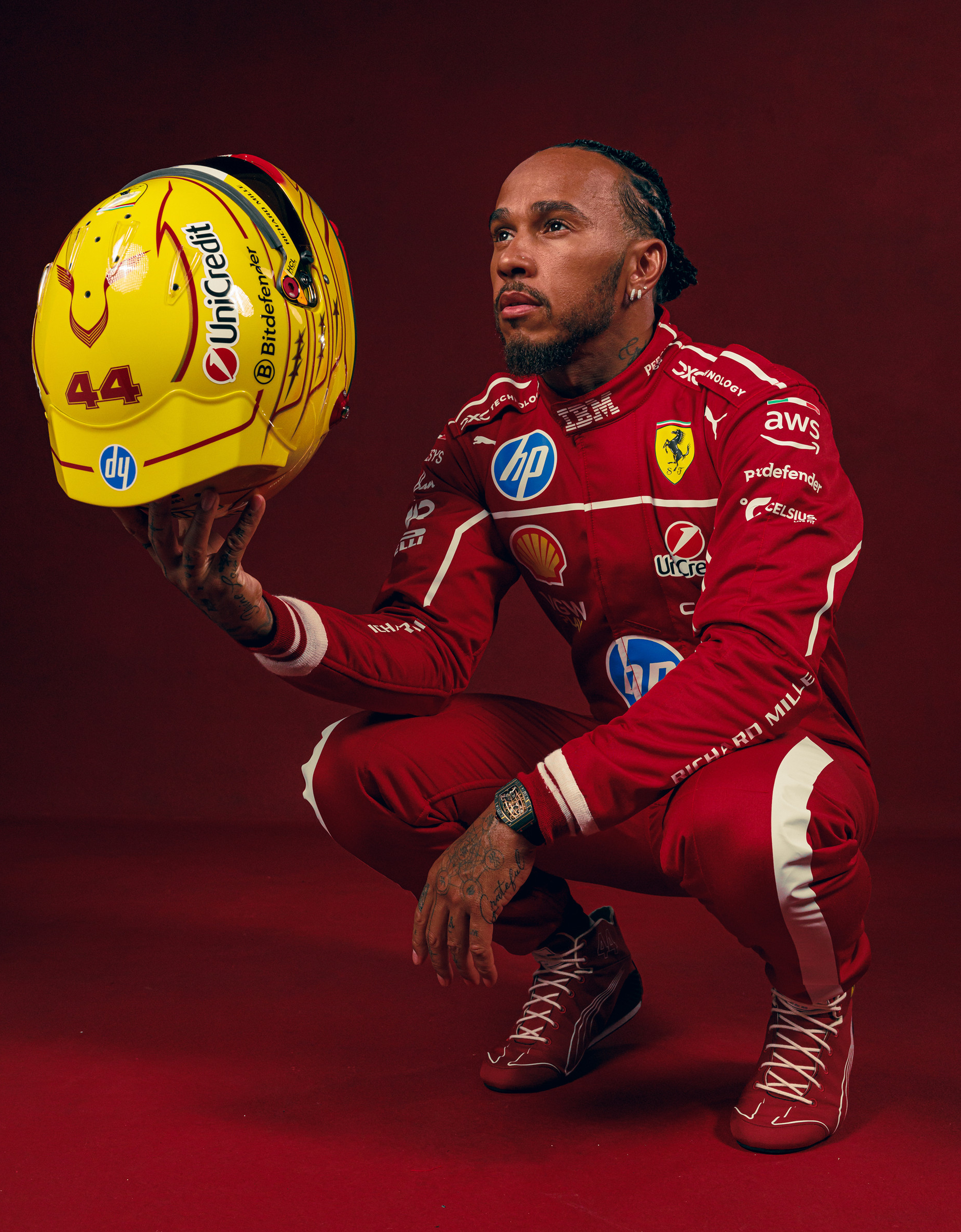 Ferrari 1:1比例2025 Lewis Hamilton头盔 多色 LA06Zf