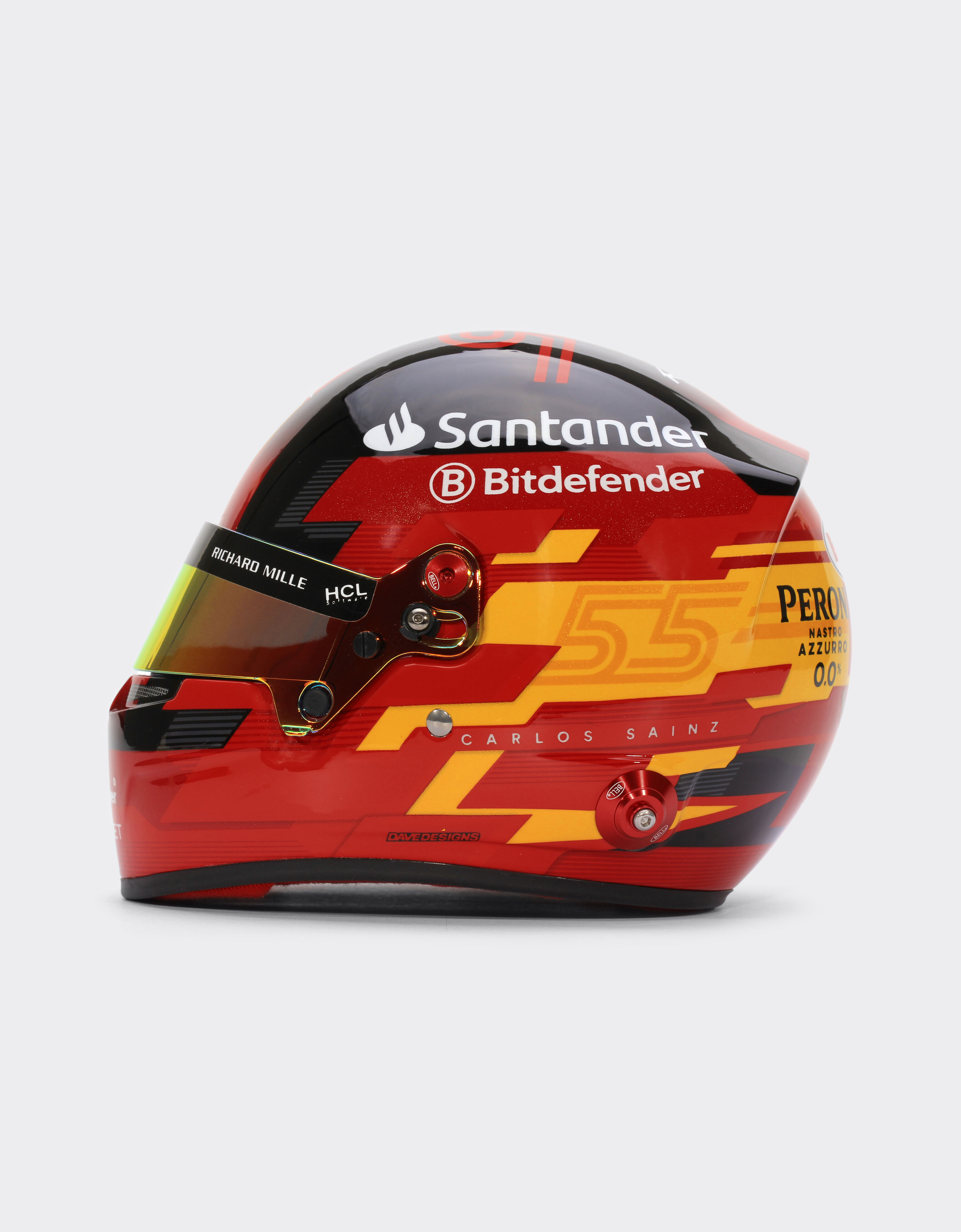 Ferrari 2024 Carlos Sainz helmet in 1:1 scale 红色 F1343f