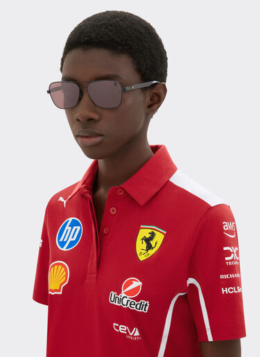 Ferrari 雷朋与法拉利车队合作款 RB8336M 偏光银色镜面紫色镜片黑色金属与深色碳纤维太阳镜 黑色 LA02If