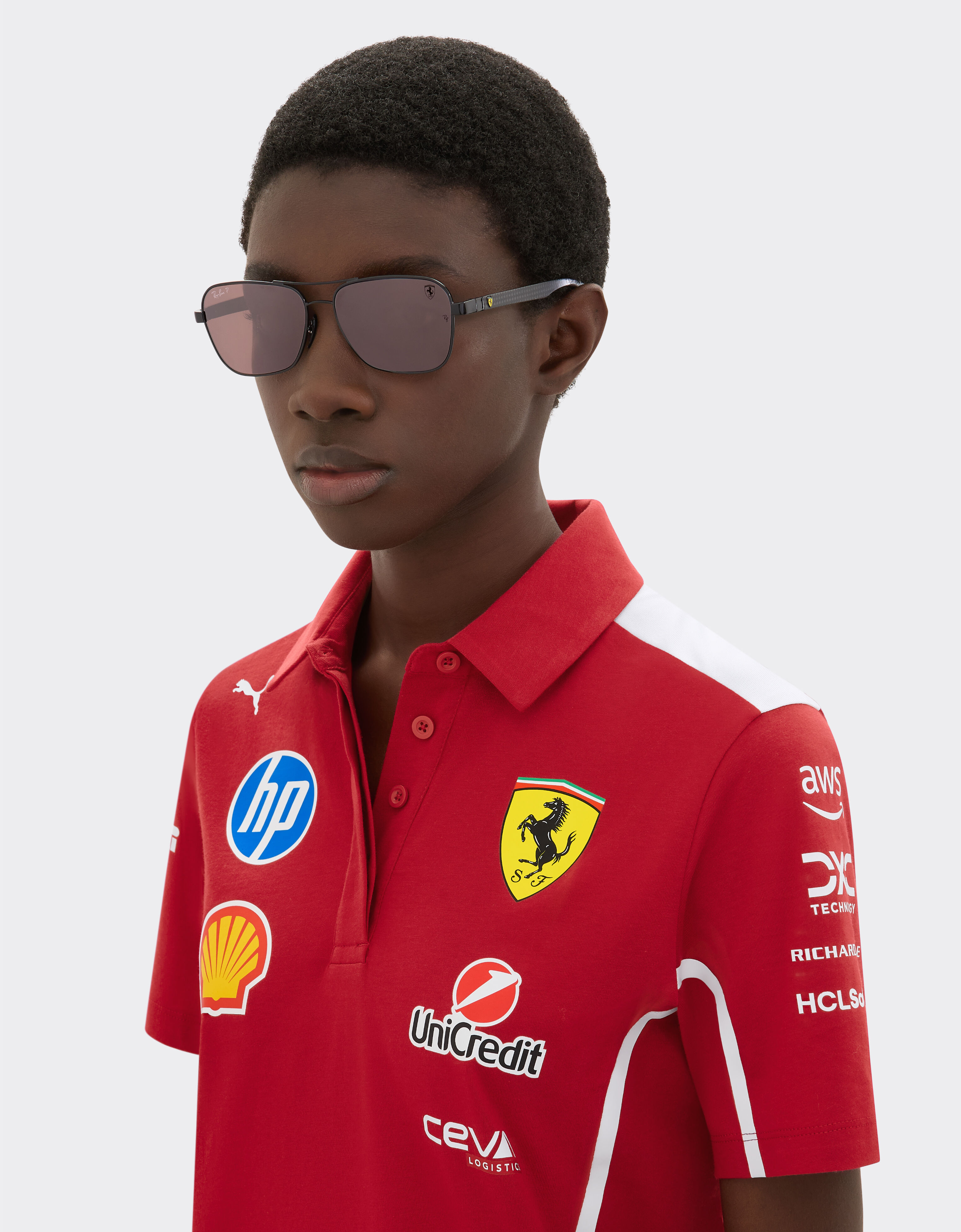 Ferrari 雷朋与法拉利车队合作款 RB8336M 偏光银色镜面紫色镜片黑色金属与深色碳纤维太阳镜 黑色 LA02If