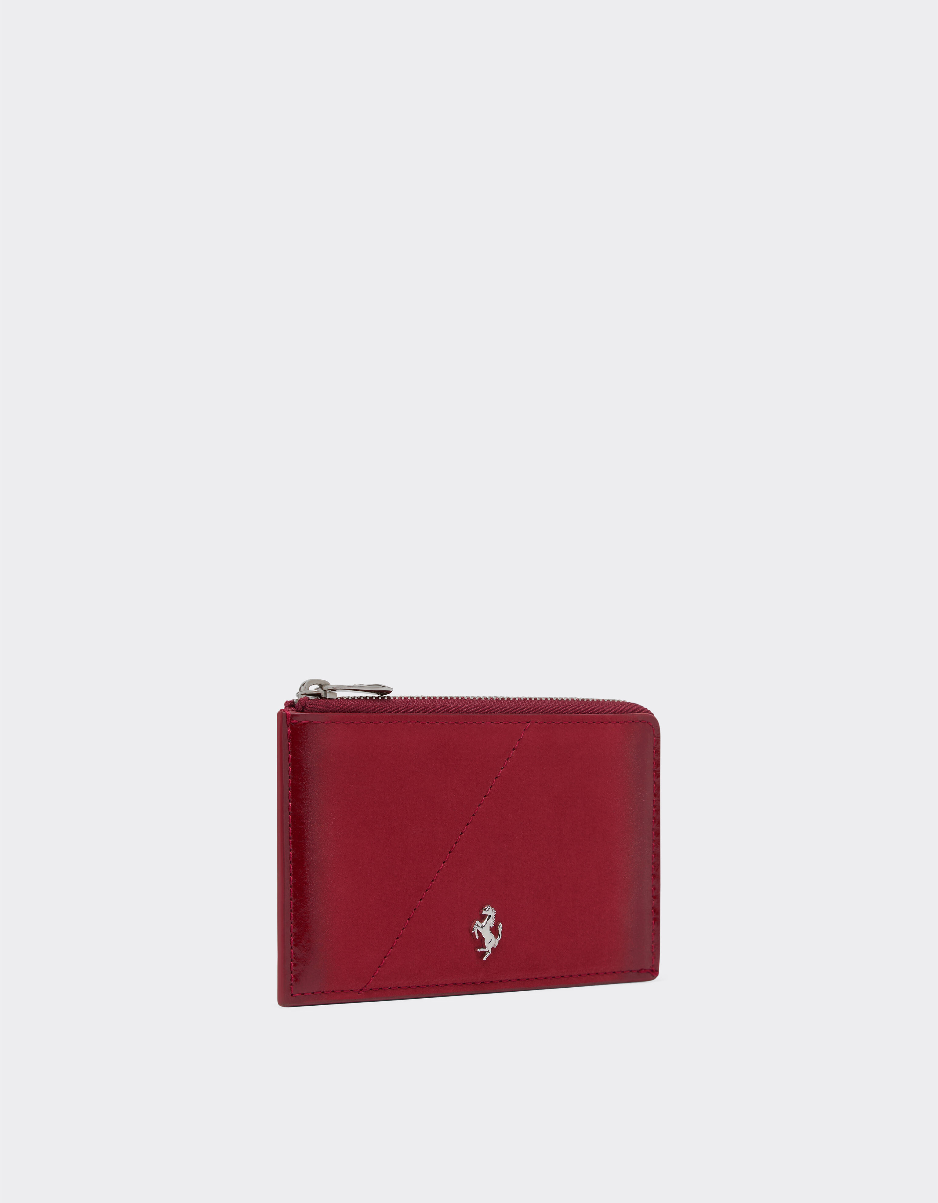 Wallet with zip in smooth leather and nubuck Ferrari Wallet with zip in smooth leather and nubuck Maison Red 50522f