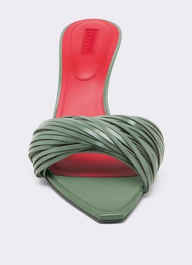 Ferrari Leder-Mules mit geschnitzten Fransen Salvia CSWML0004XL00007f