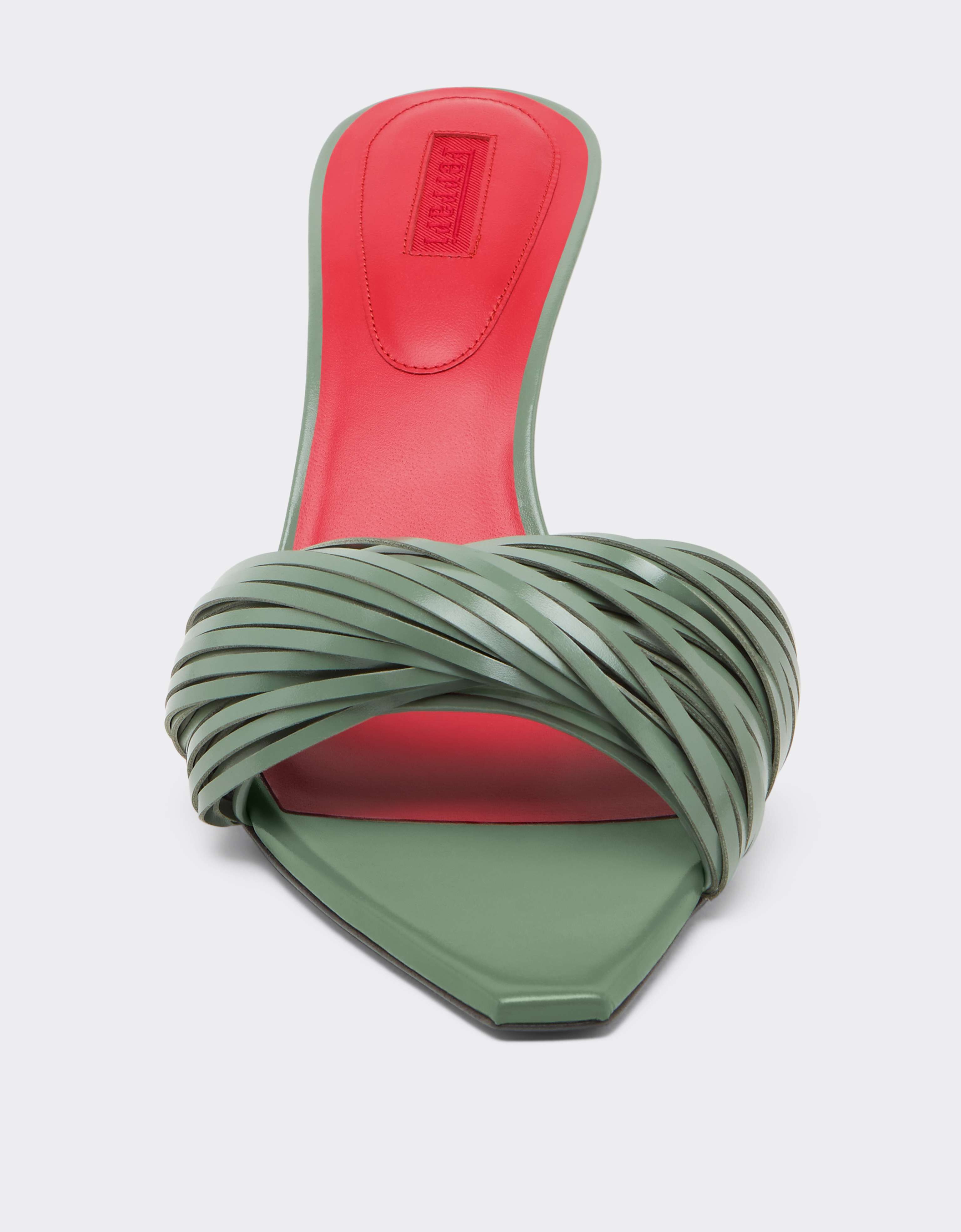 Ferrari Leder-Mules mit geschnitzten Fransen Salvia CSWML0004XL00007f