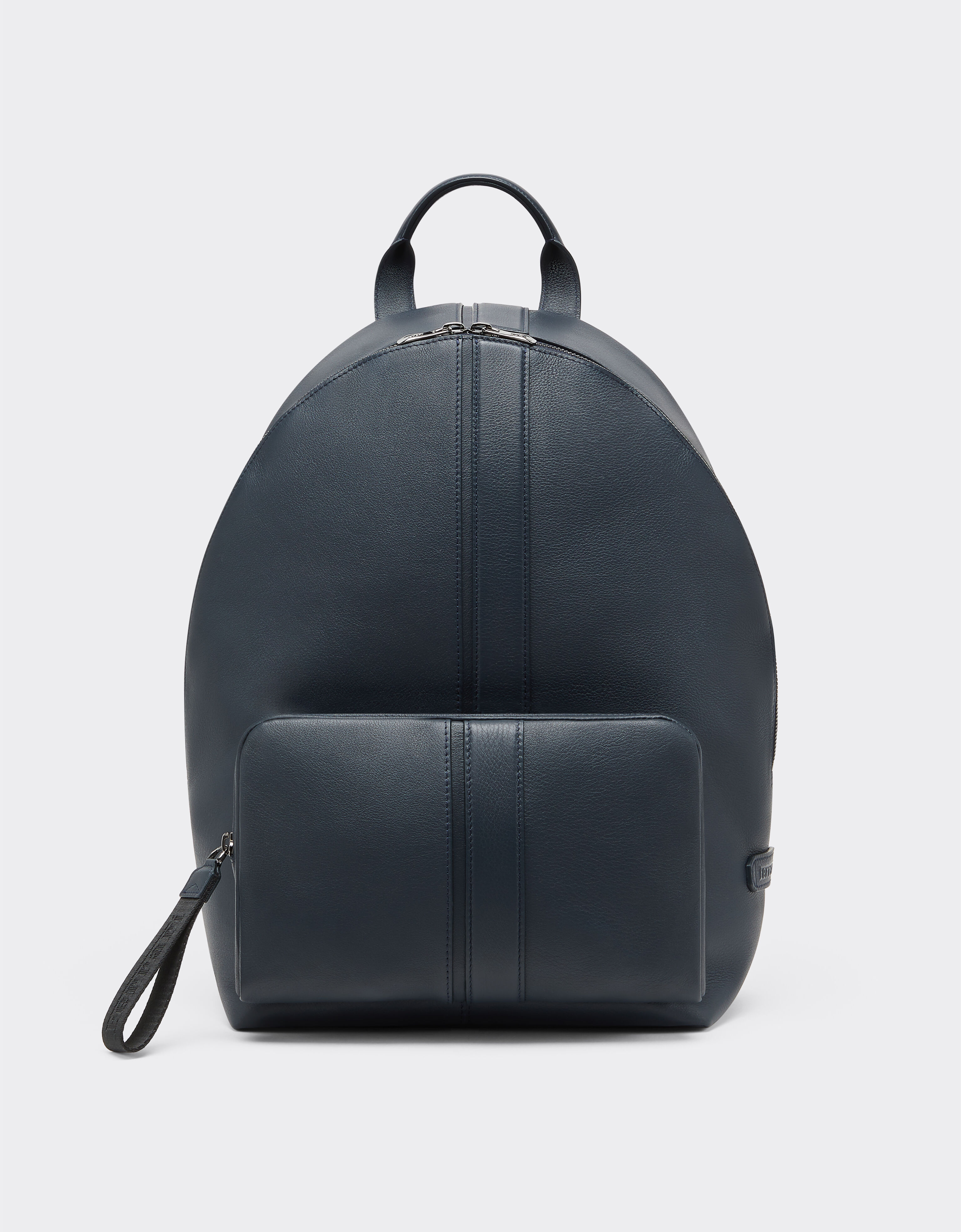 Ferrari 摔花皮革背包 Navy 22253f