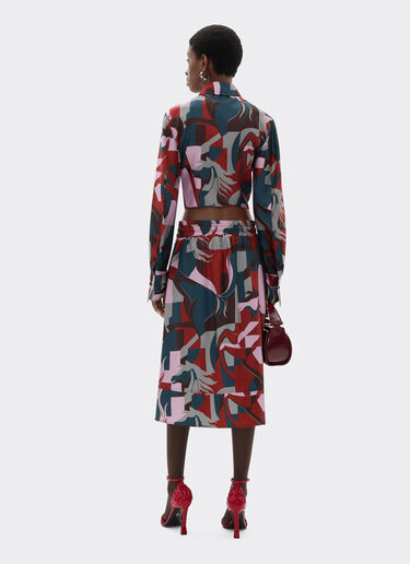 Silk shirt with color block Cavallino print Ferrari Silk shirt with color block Cavallino print Peacock 22627f