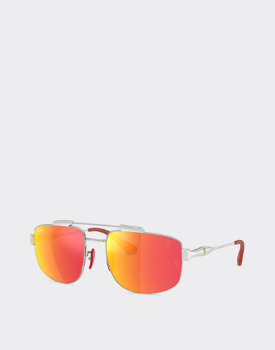 Ferrari Ray-Ban for Scuderia Ferrari RB3789M 银色金属镜框搭配红色反光灰色镜片 Silver LA0JJf