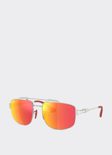 Ferrari Ray-Ban for Scuderia Ferrari RB3789M 银色金属镜框搭配红色反光灰色镜片 Silver LA0JJf