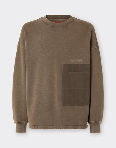 Ferrari Cotton sweatshirt with pocket Verde Cachi 50133f