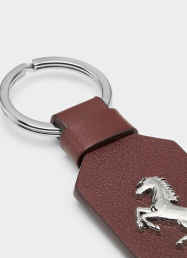 Ferrari Leather keychain with prancing horse Espresso 49222f
