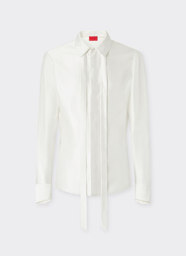 Satin shirt with micro-stripe pattern Ferrari Satin shirt with micro-stripe pattern Ivory 49929f