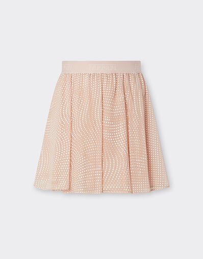 Ferrari Cavallino Dots 印花真丝巴里纱迷你裙 裸色 22461f