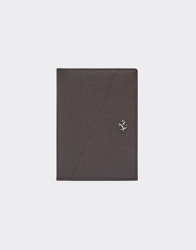 Ferrari Grained leather passport holder Dark Brown 21432f