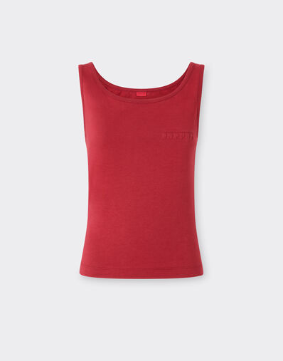 Ferrari TANK TOP WITH FERRARI PATCH Rosso Maison 50848f