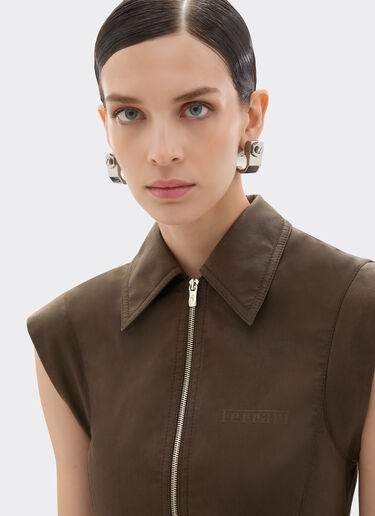 Mini dress in technical gabardine with a vintage effect Ferrari Mini dress in technical gabardine with a vintage effect Khaki Green 49928f