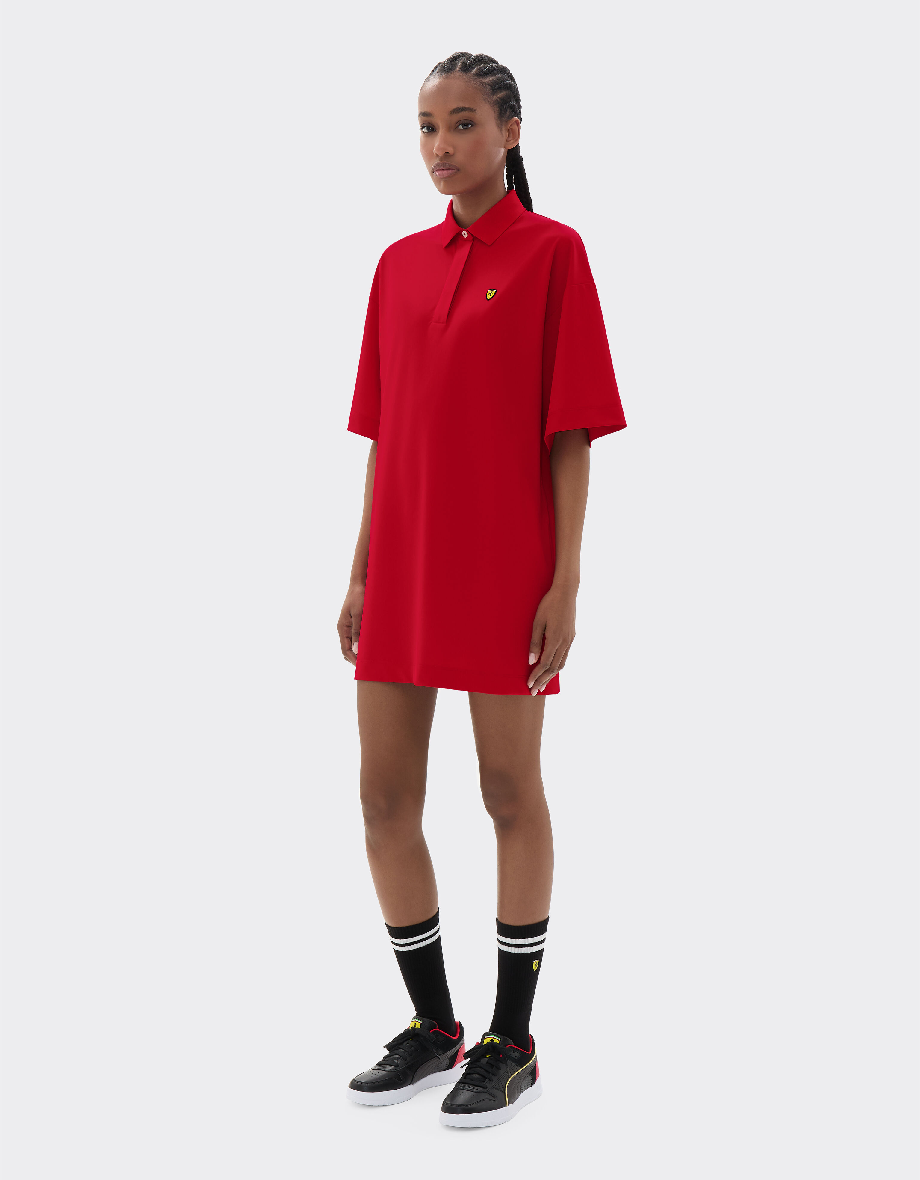  Technical piqué polo mini dress Rosso SJWDR0023JCO0023f