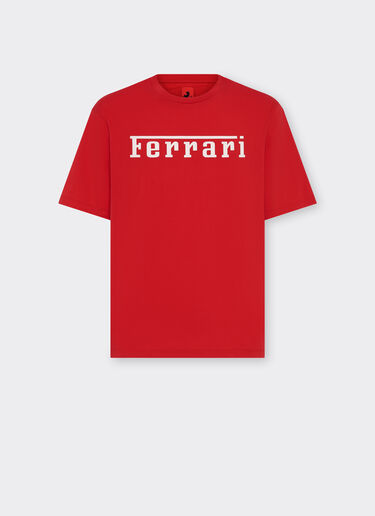 Ferrari Cotton T-shirt with Ferrari logo Rosso Corsa 51037f