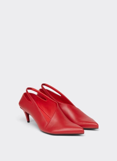 Ferrari Leather Slingback with Side Cut-out Rosso Cardinale CSWSL0006XL00004f