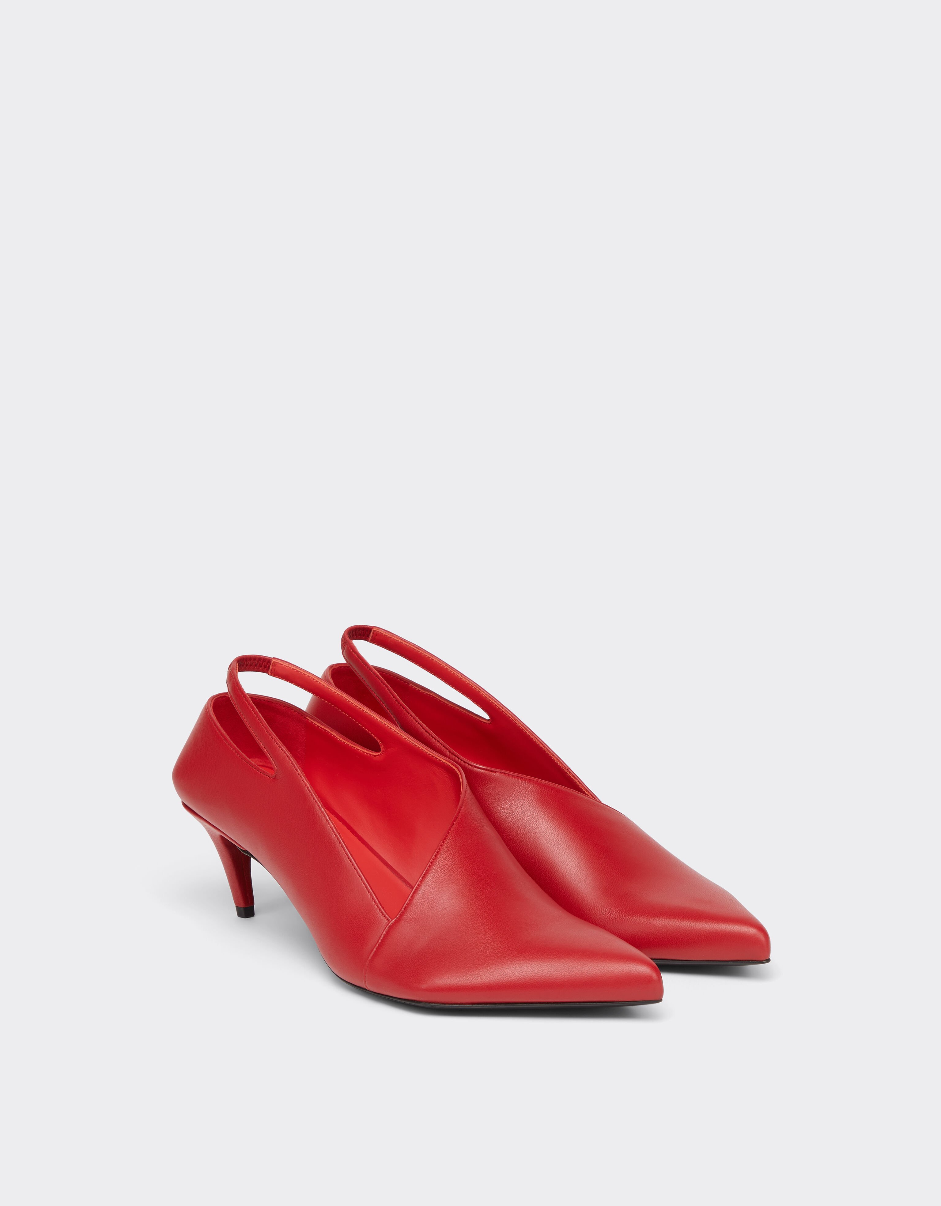 Ferrari Leather Slingback with Side Cut-out Rosso Cardinale CSWSL0006XL00004f