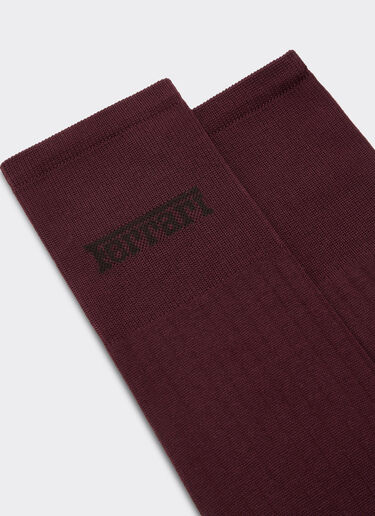 Ferrari High socks in lisle with Ferrari logo Mahogany 22314f