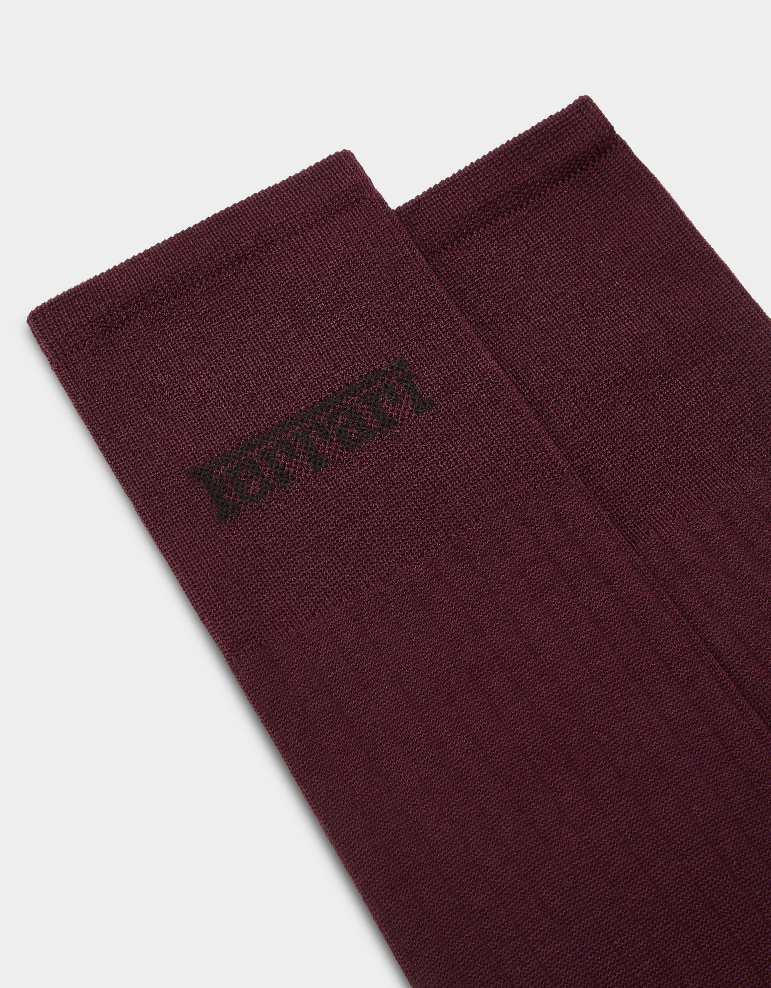 Ferrari High socks in lisle with Ferrari logo Mahogany 22314f