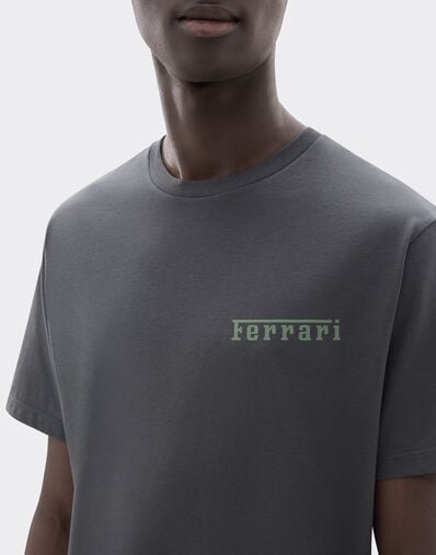 Ferrari Cotton T-shirt with Ferrari logo Grigio Titano CJMTH0031JCO0045f