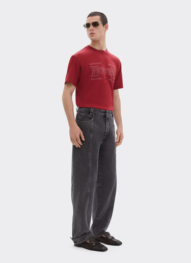 Ferrari 刺绣棉质 T 恤 Maison Red 50836f