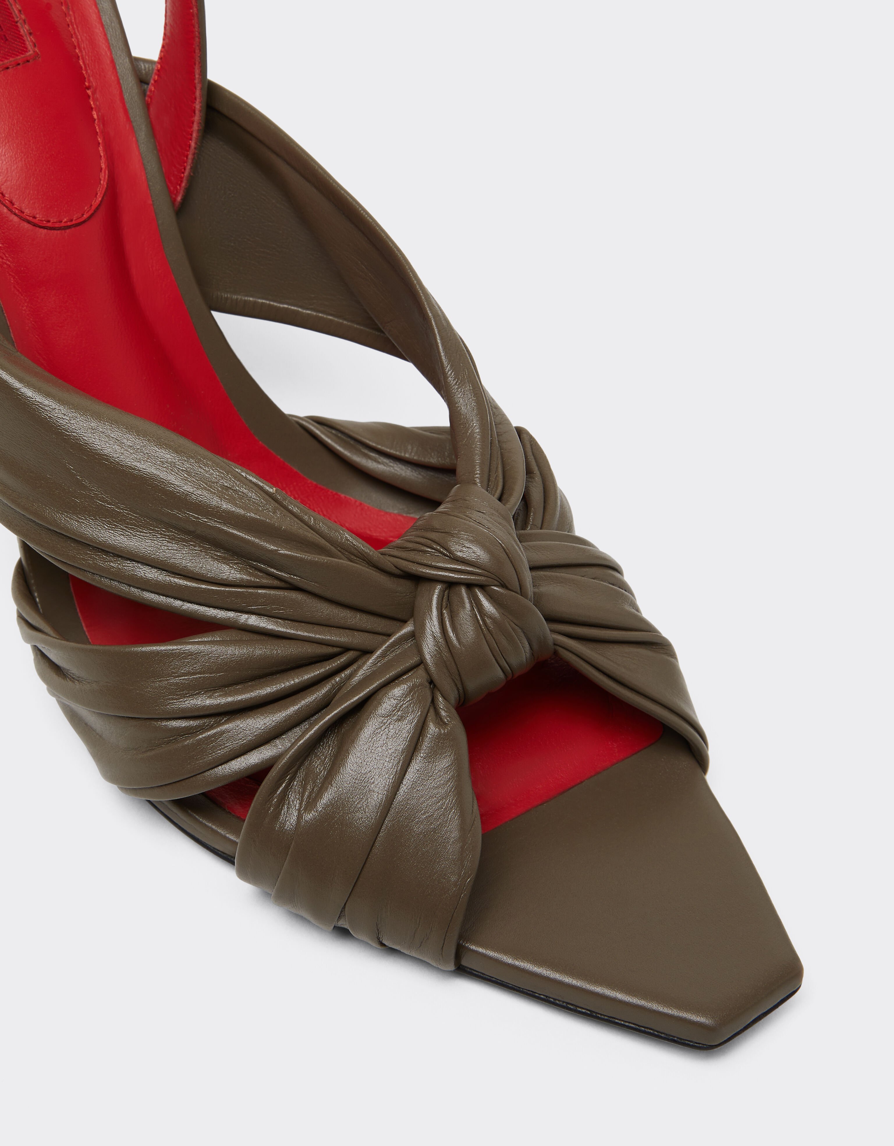 Ferrari 皮革后系带凉鞋 Khaki Green 50779f