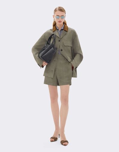 Ferrari 冷染卡迪短裤 Olive green CWWTR0023WVI0005f