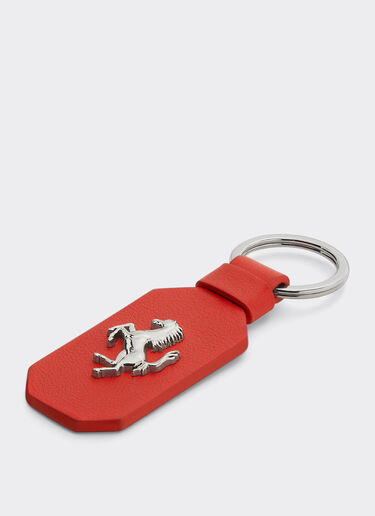 Ferrari 跃马装饰皮革钥匙扣 Rosso Dino 红色 22049f