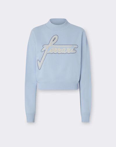 Ferrari 棉质圆领刺绣卫衣 Powder Blue CJWSW0021JCO0046f