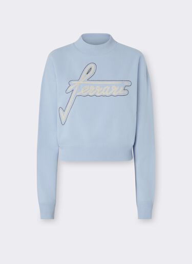 Sudadera de cuello redondo de algodón con bordado Ferrari Sudadera de cuello redondo de algodón con bordado Powder Blue CJWSW0021JCO0046f
