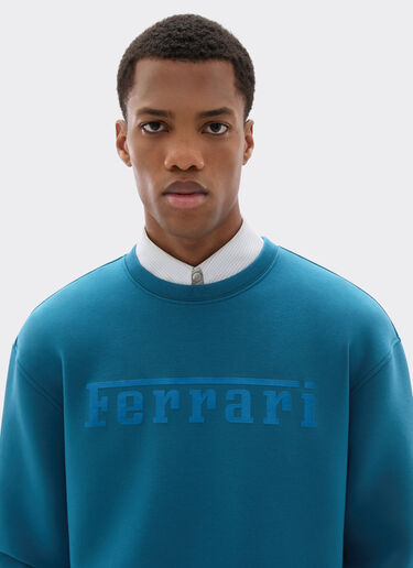 Ferrari 法拉利徽标 Scuba 潜水面料卫衣 孔雀蓝 20518f