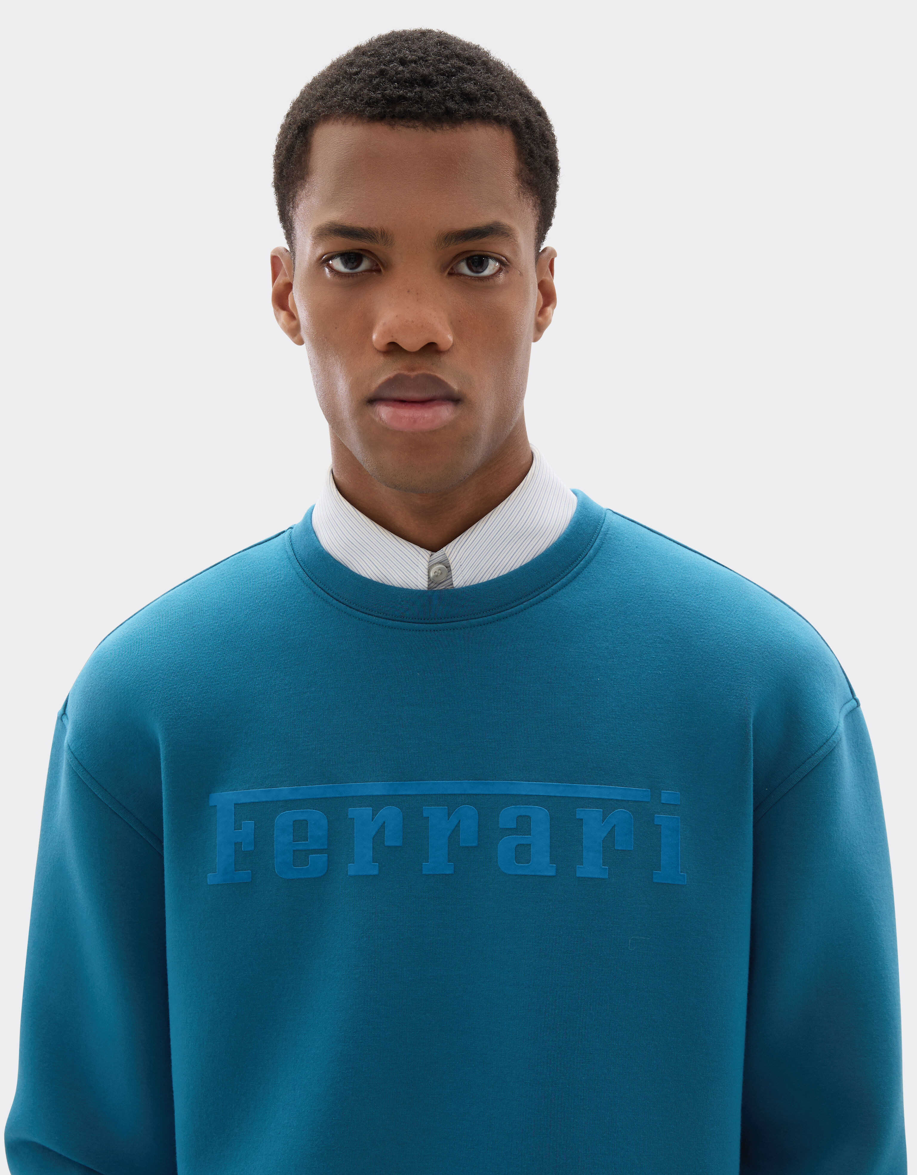 Ferrari 法拉利徽标 Scuba 潜水面料卫衣 孔雀蓝 20518f