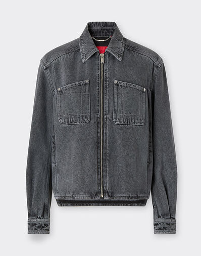 Ferrari Dark marbled denim jacket Granite Gray 49945f