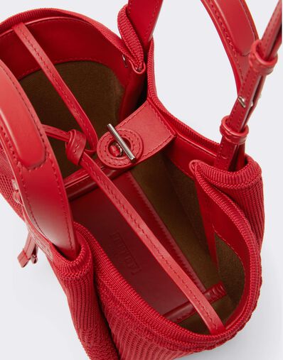 Ferrari 针织与皮革迷你托特包 Rosso Magma CBWTO0019YA00006f