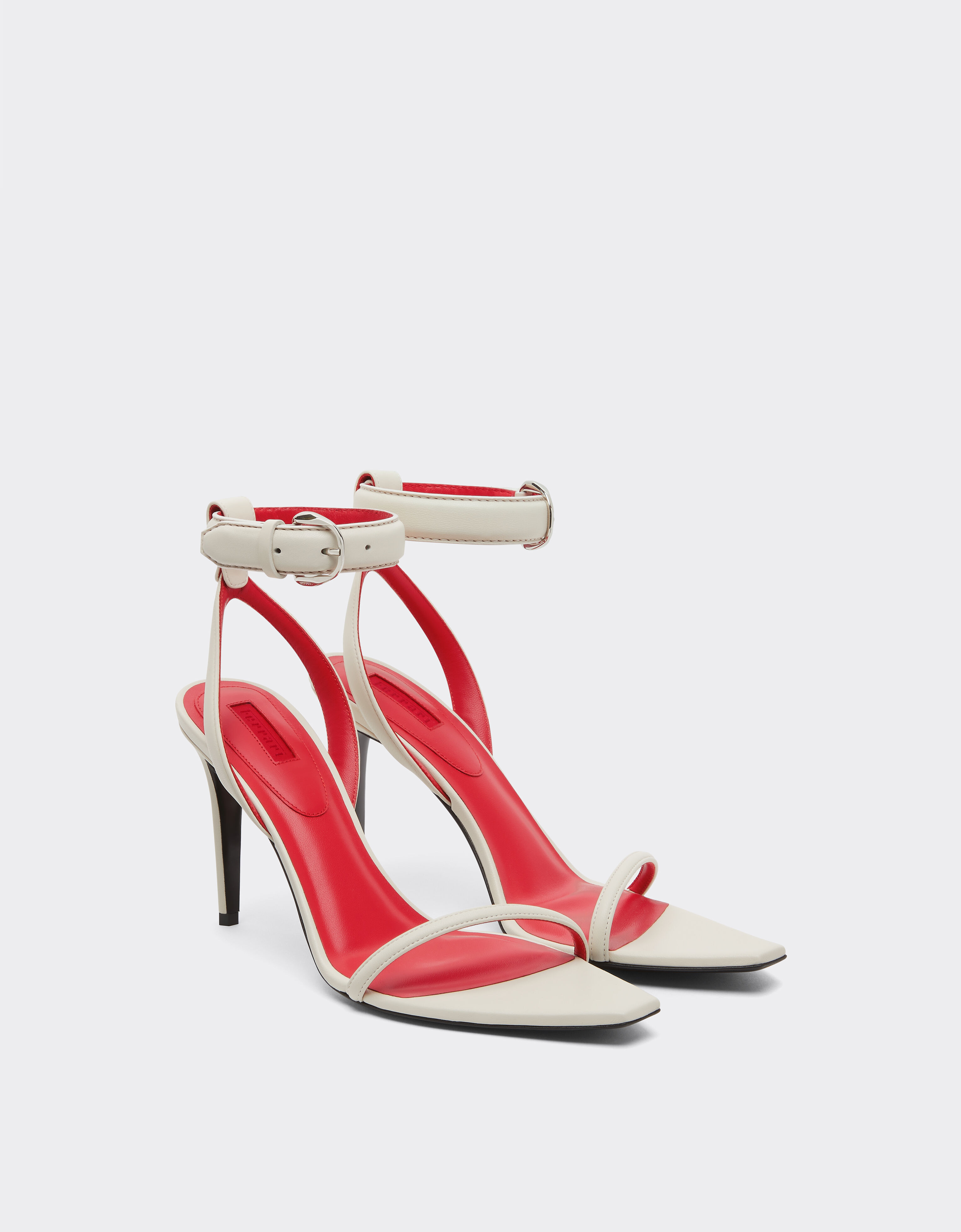 Ferrari 高跟纳帕皮凉鞋 Avorio 51646f