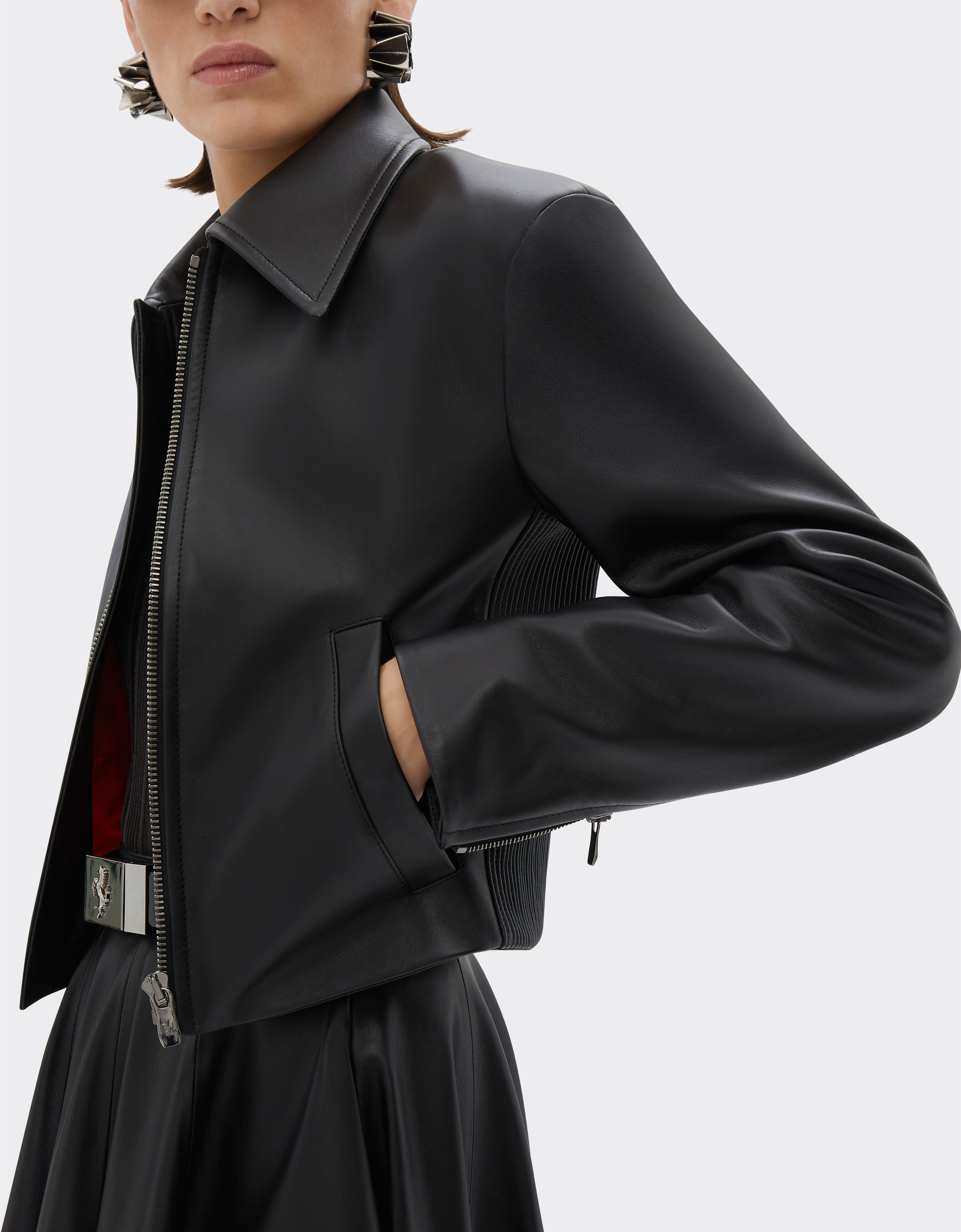 纳帕皮革机车夹克 Ferrari 纳帕皮革机车夹克 黑色 21644f