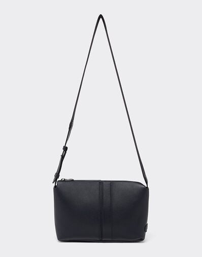 Ferrari 摔纹皮革肩背包 Navy 22123f