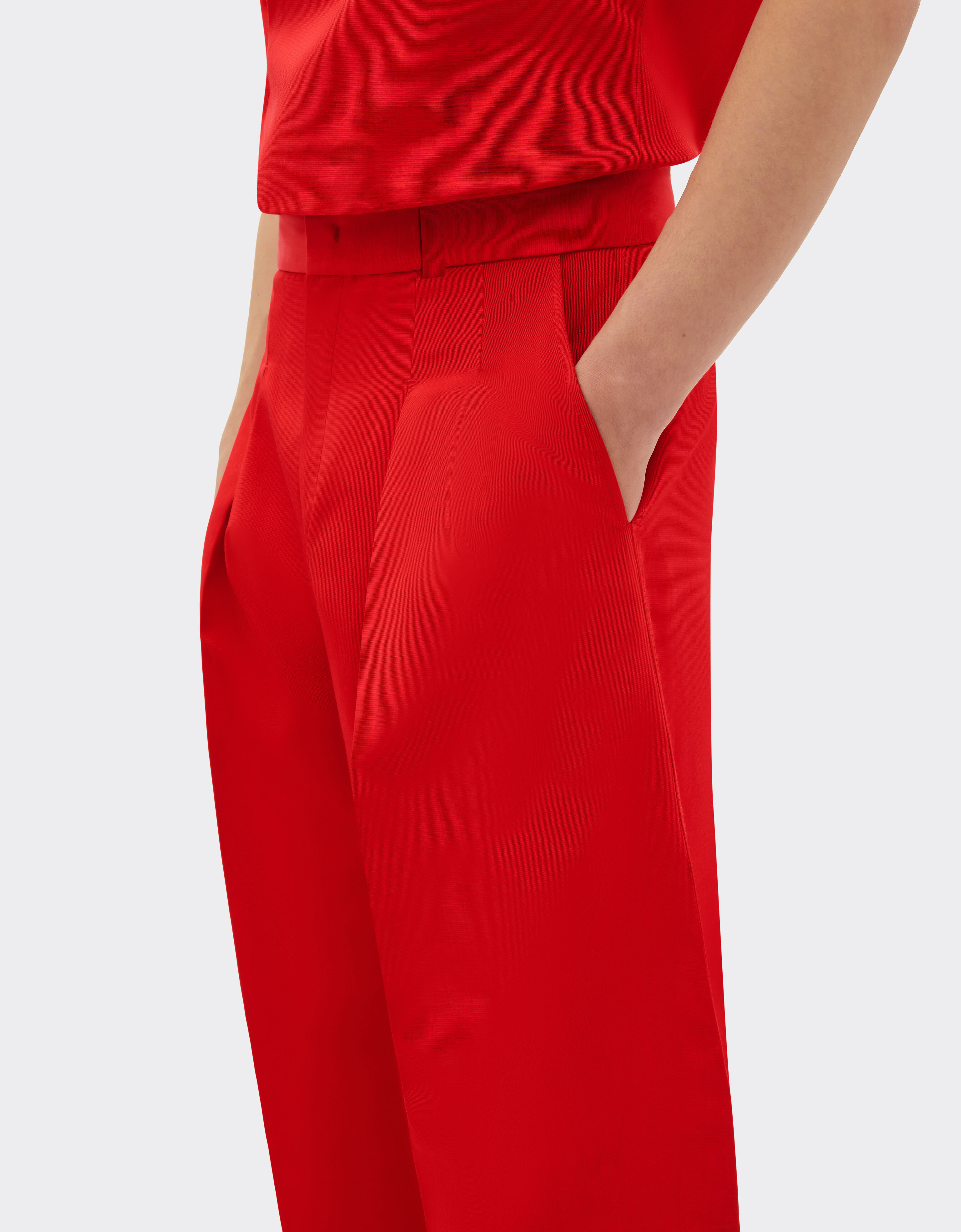 Ferrari 棉质莫尔纹斜纹布裤 Rosso Magma 51031f