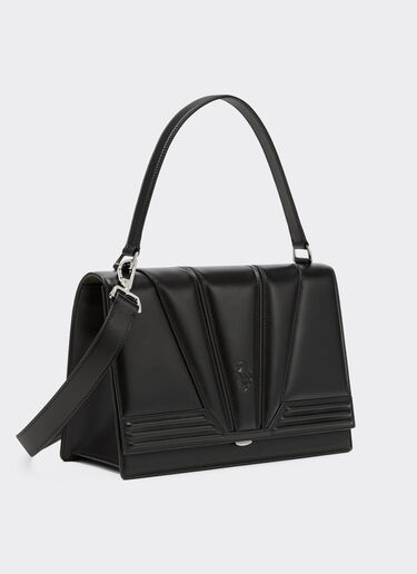 Ferrari 法拉利 GT Bag 3D 图案顶部手柄皮革手袋 黑色 20324f