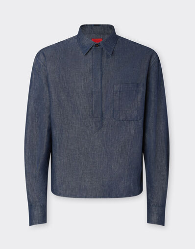 Ferrari 丹宁效果巧克丁衬衫 深丹宁色 22439f