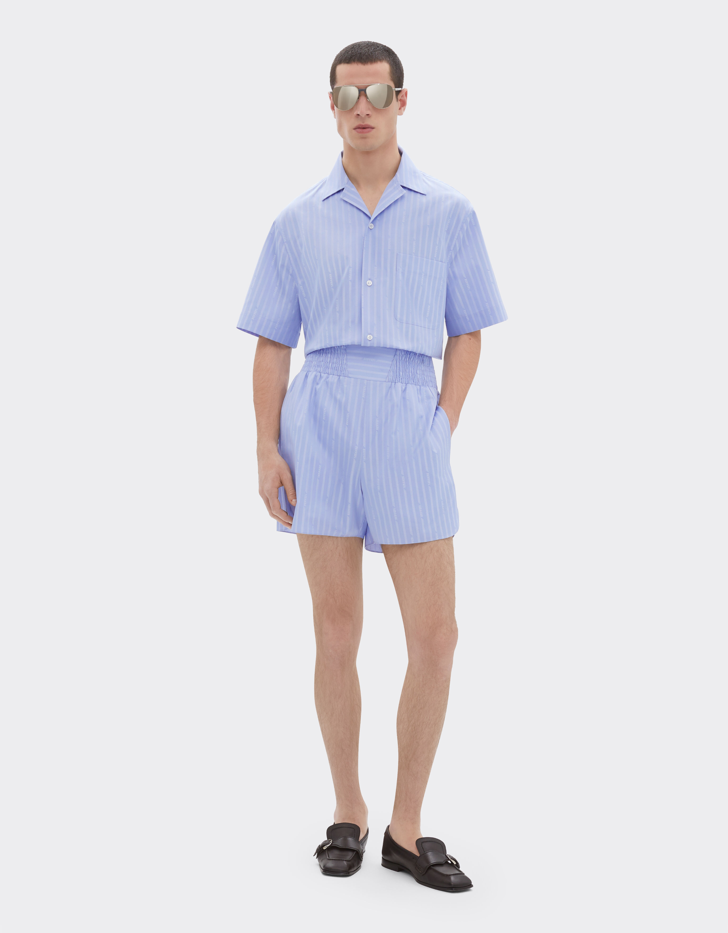 Ferrari Cotton shirt with Ferrari Monogram pattern Oxford 50071f