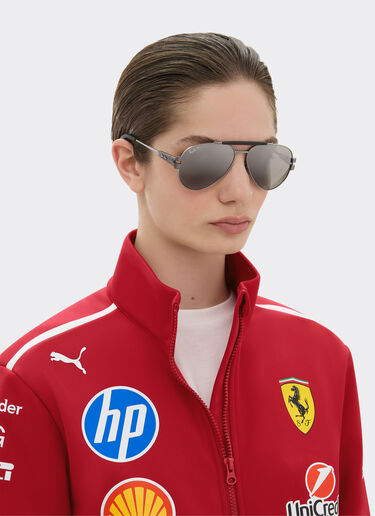 Ferrari 雷朋与法拉利车队合作款 RB3762M 偏光渐变灰色镜片枪灰色金属太阳镜 Ingrid LA016f