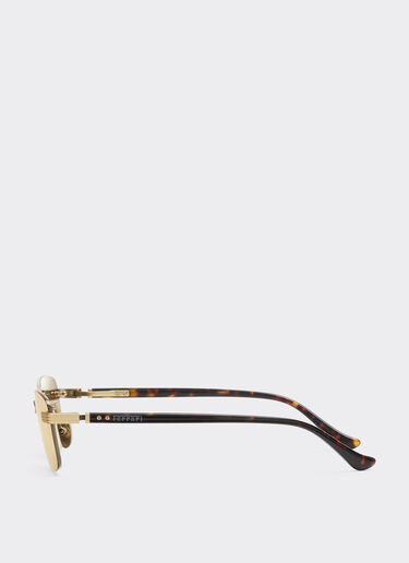 Ferrari Ferrari sunglasses in matte gold titanium and acetate with transparent gold mirrored lenses Oro LA0L9f